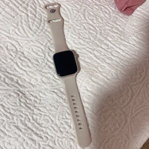Apple Watch Series 7 with Beige Band